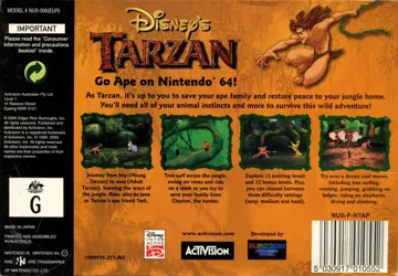 Tarzan (Europe) box cover back